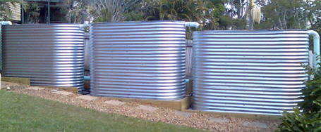 Three Installed Slimline Water Tanks